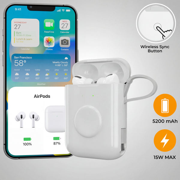 UltraPod Replacement Case for AirPods Pro - PowerBank for iPhone, Apple Watch, AirPods