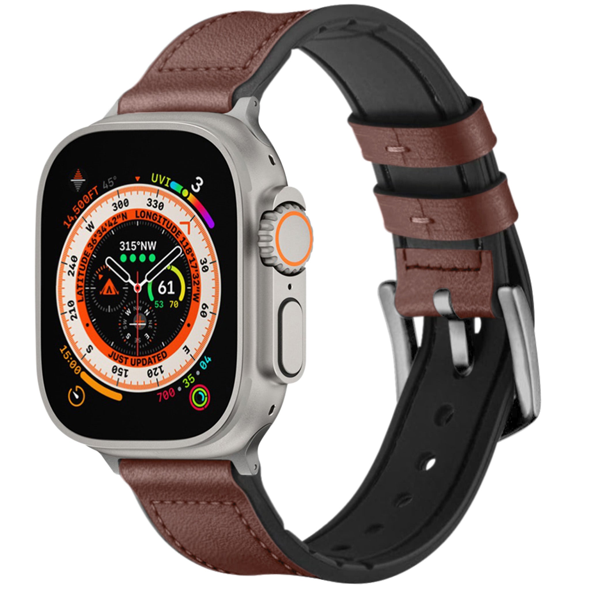 Correa de Cuero Marrón oscuro Ultra 2 para Apple Watch Ultra