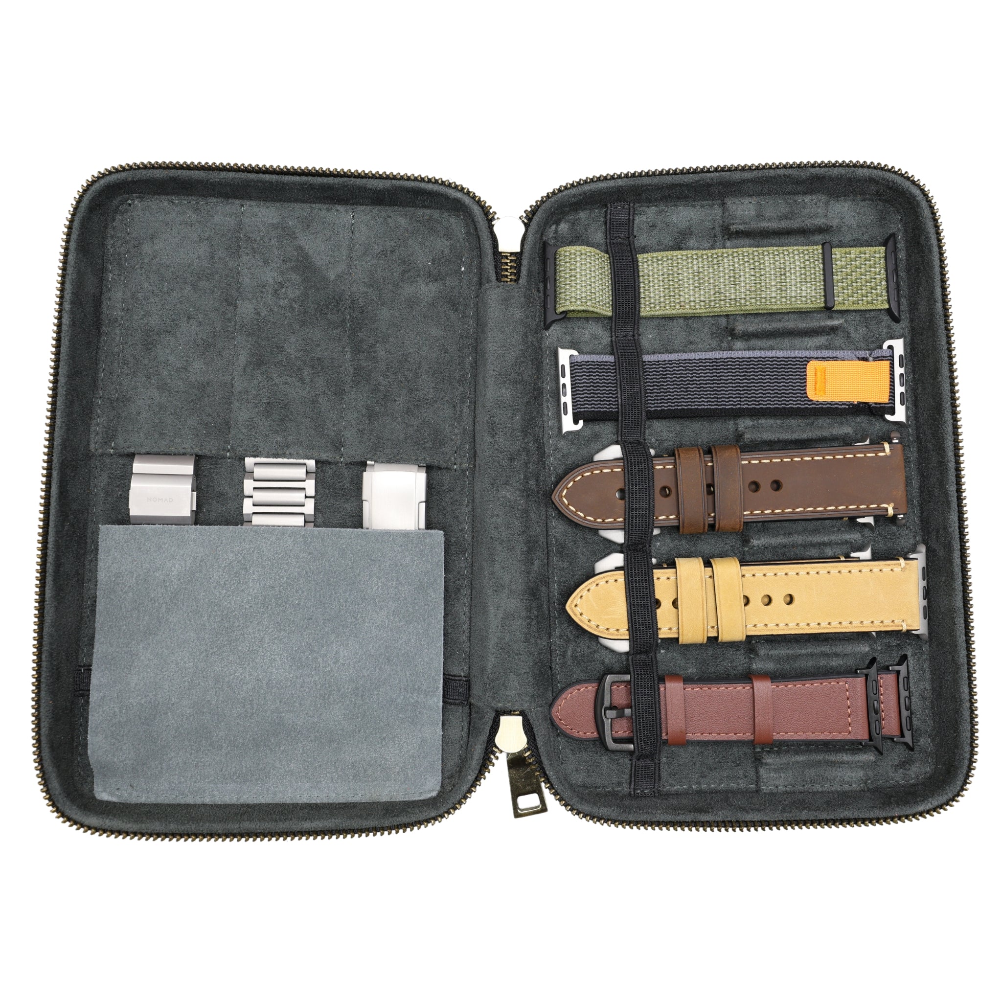 Estuche de almacenamiento de cuero para correas de Apple Watch: se adapta a correas de metal